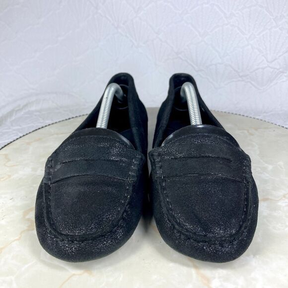 Lauren Ralph Lauren Driving Loafers Sz 6.5 Black Suede Preppy Comfort Moccasins - Picture 3 of 14
